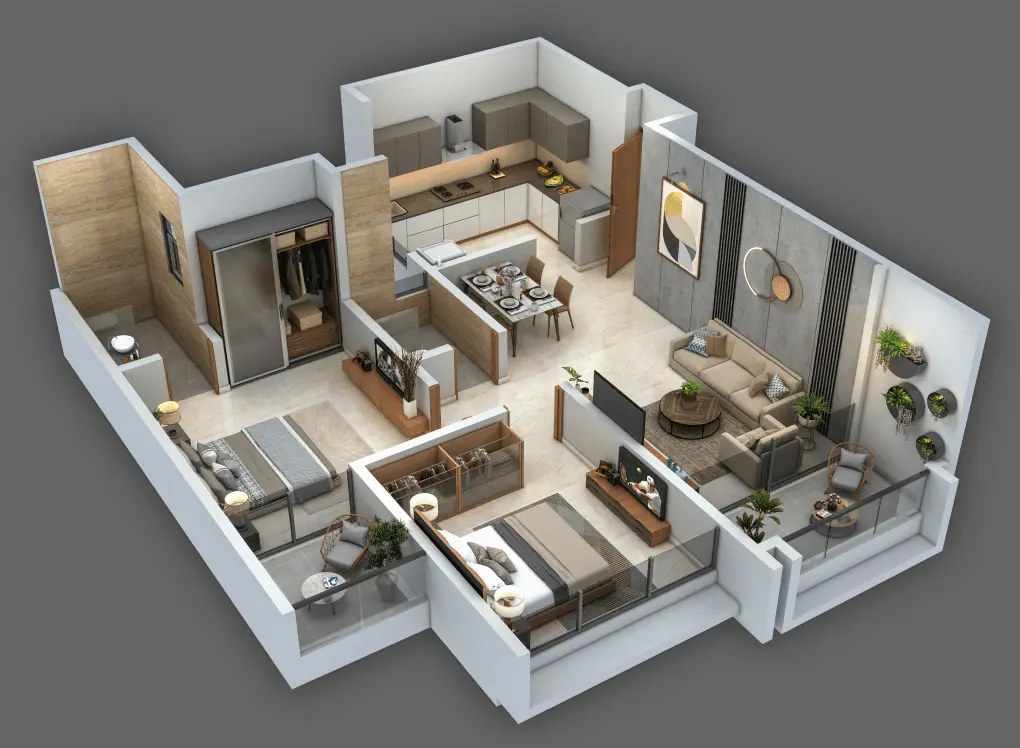 Vivanta Next Tathawade 2BHK Floorplan