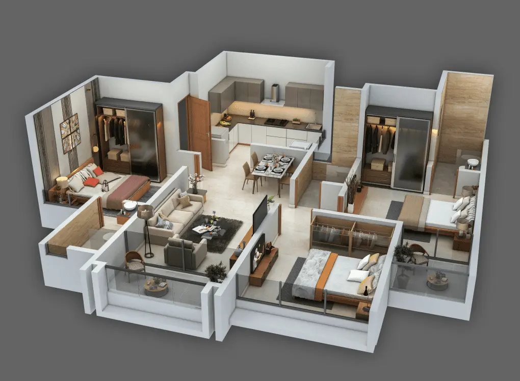 Vivanta Next Tathawade 3BHK Floorplan